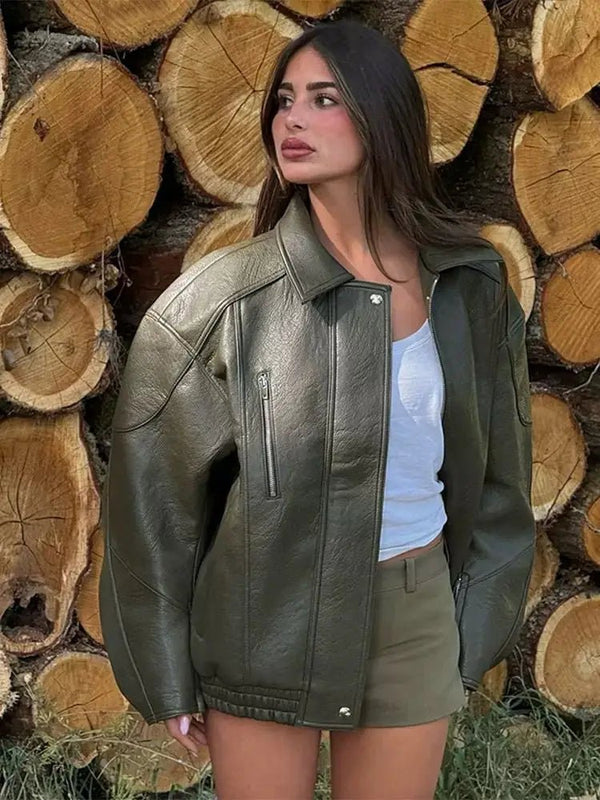 Blouson aviateur Gina en similicuir