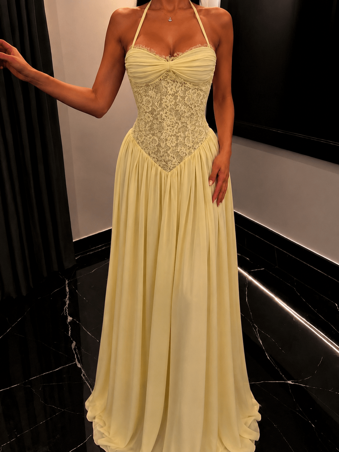 Gloria Halter Corset Maxi Dress