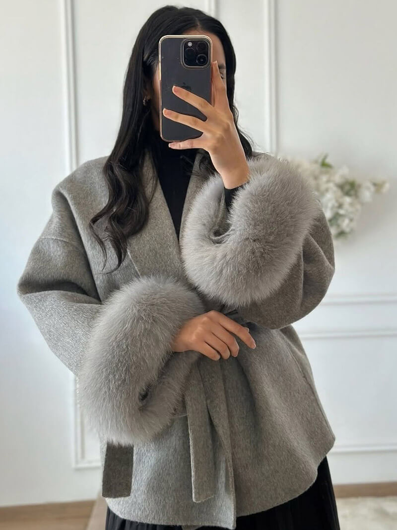 Manteau Grace en fausse fourrure