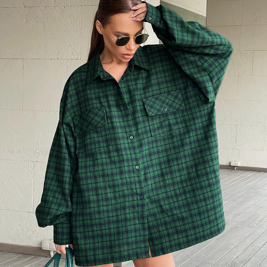 Chemise oversize à carreaux Kasia