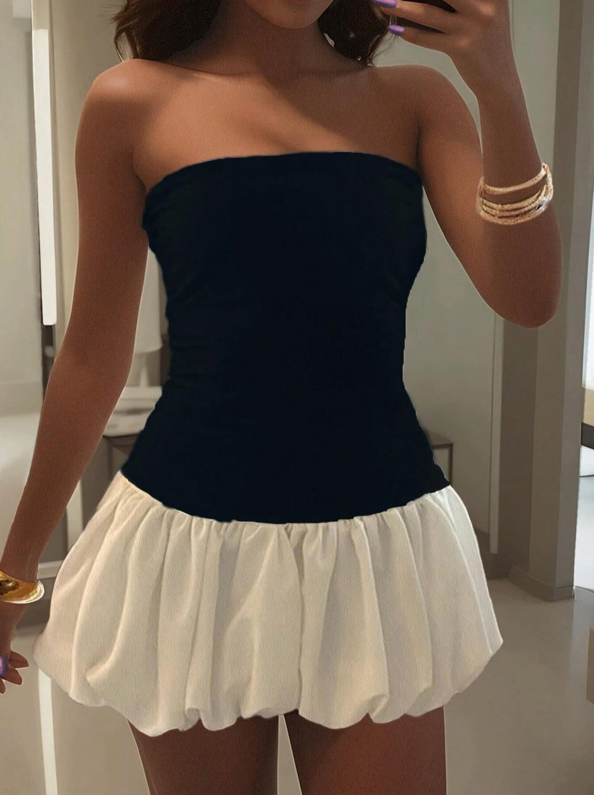 Robe mini Hailey sans bretelles
