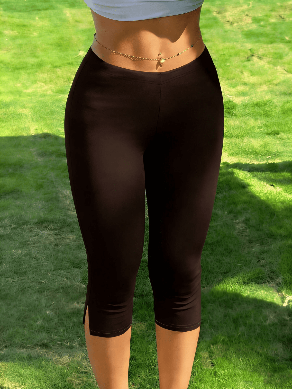 Legging corsaire Halia à ourlet fendu