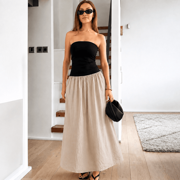 Hannah Contrast Honor Maxi Dress