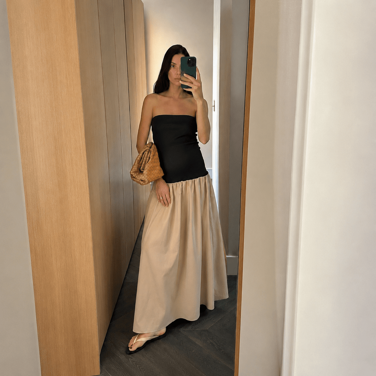 Robe longue contrastée Honor Hannah