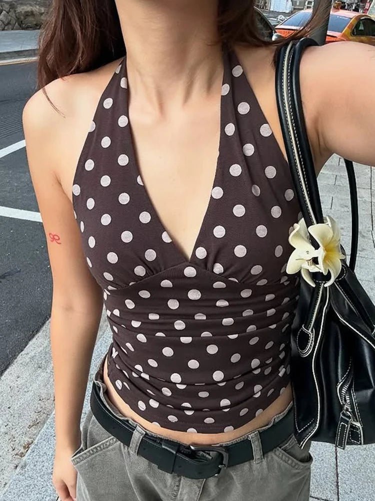 Débardeur Hannah à dos nu et à pois