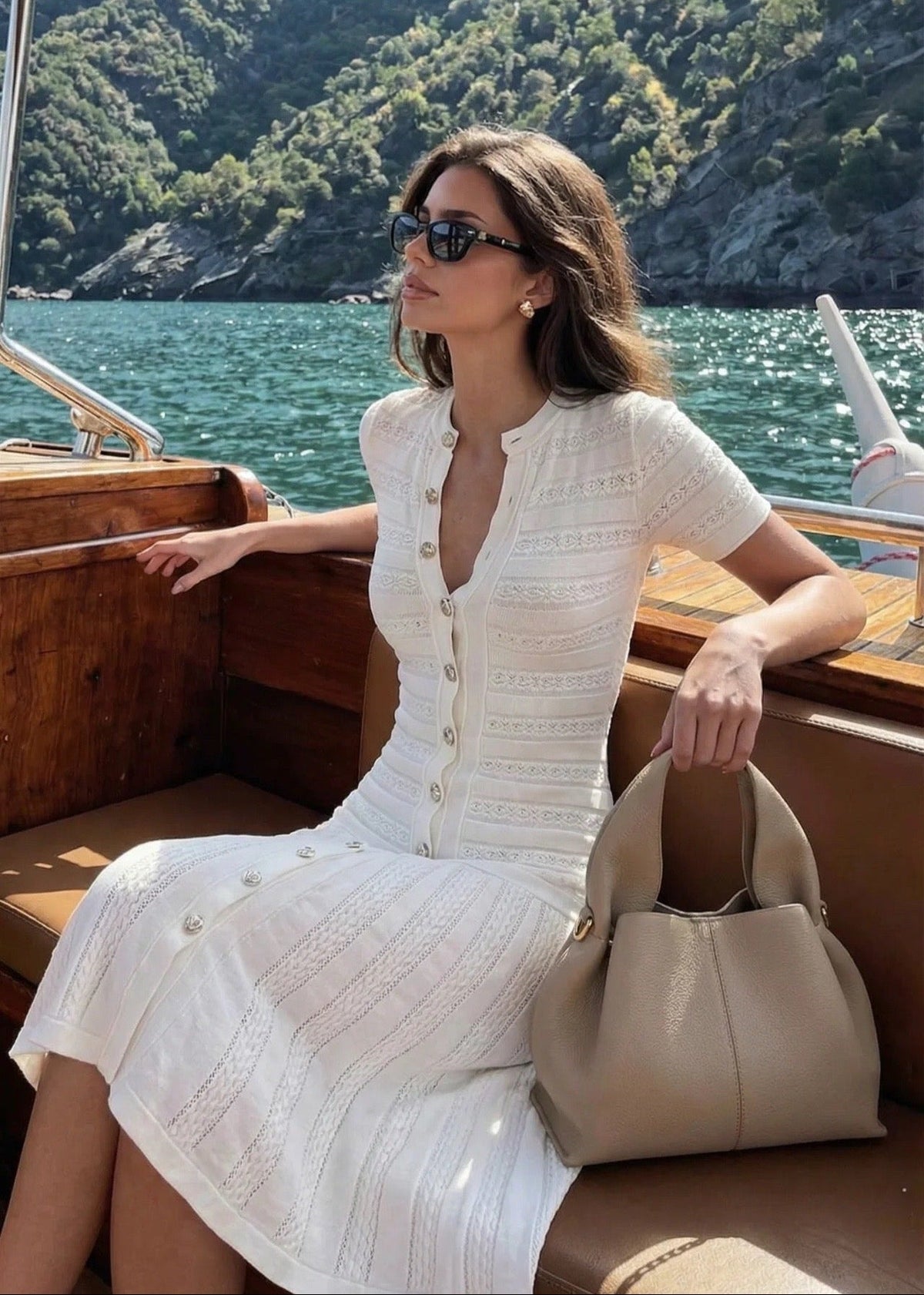 Robe longue Hannelore en maille près du corps
