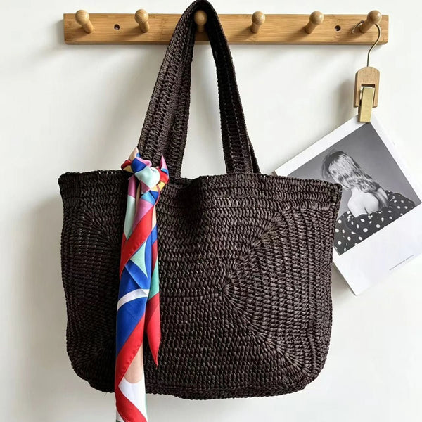 Hannie Bohemian Woven Beach Tote Bag