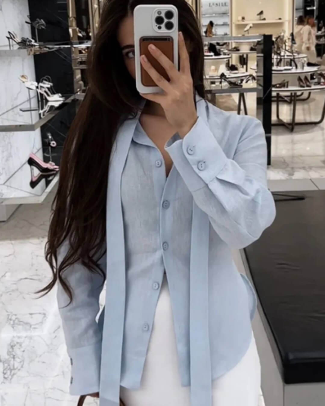 Blouse Harper à manches longues et lien au dos