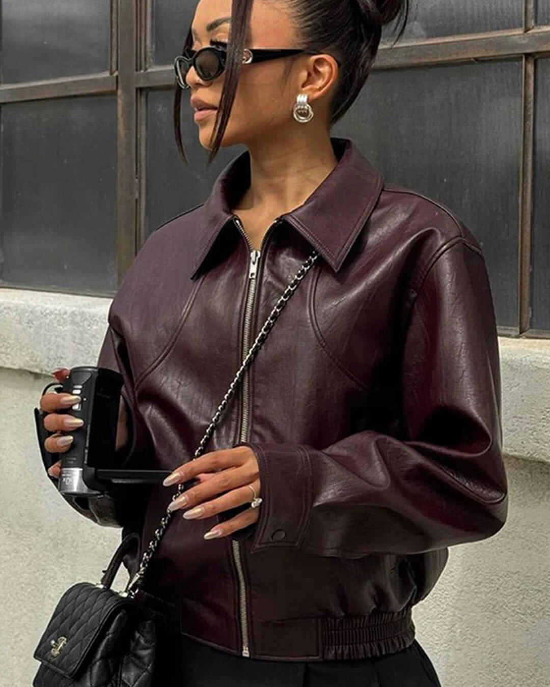 Blouson aviateur Harper en similicuir