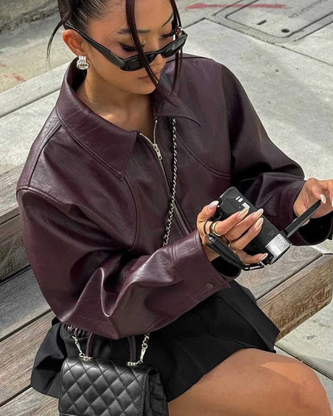 Blouson aviateur Harper en similicuir