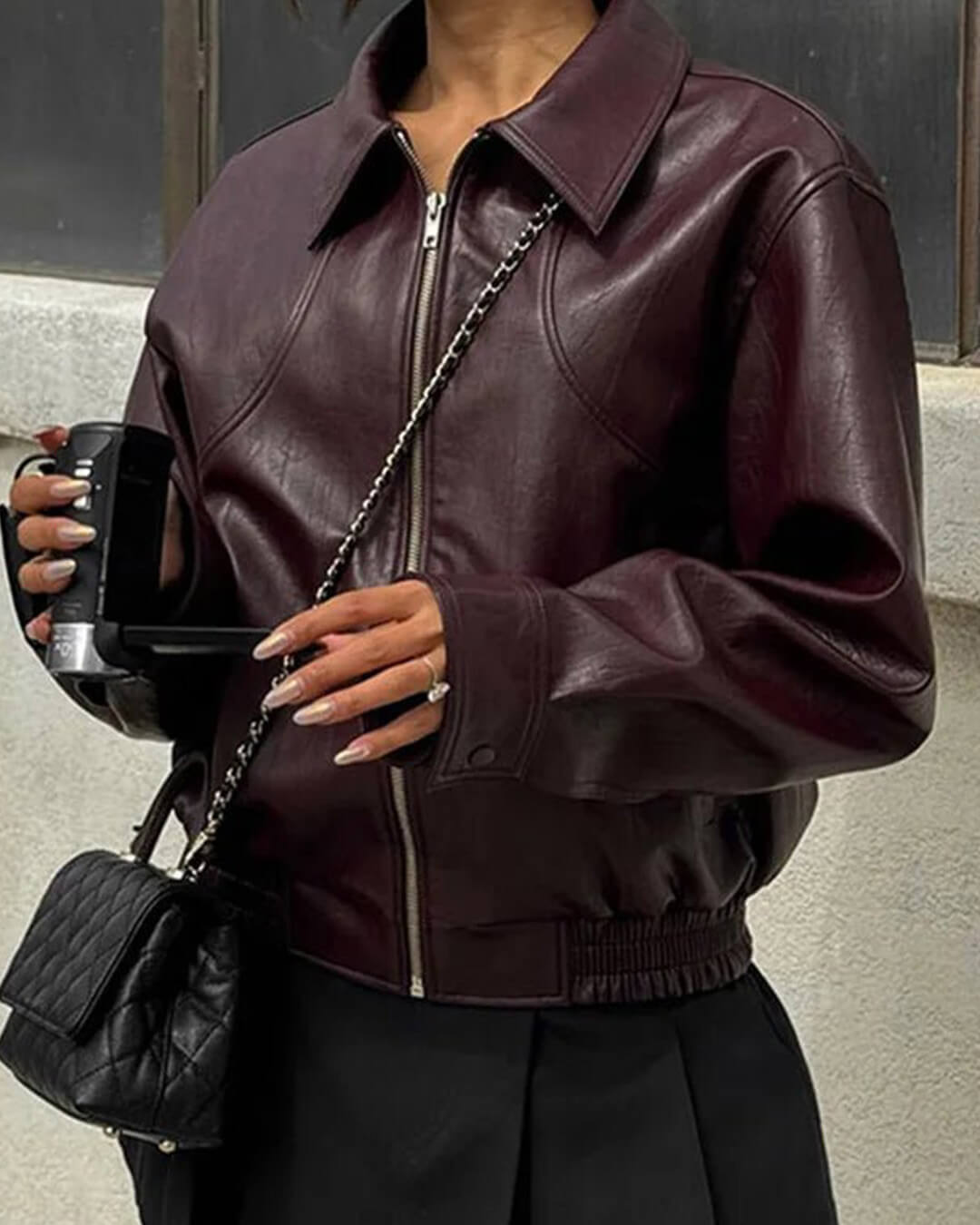 Blouson aviateur Harper en similicuir