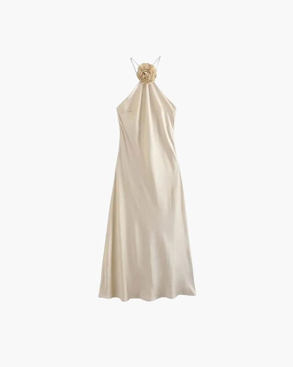 Robe longue Harper en satin à dos nu