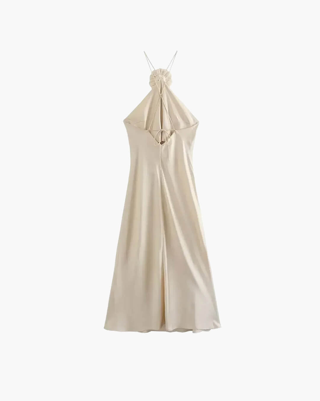 Robe longue Harper en satin à dos nu