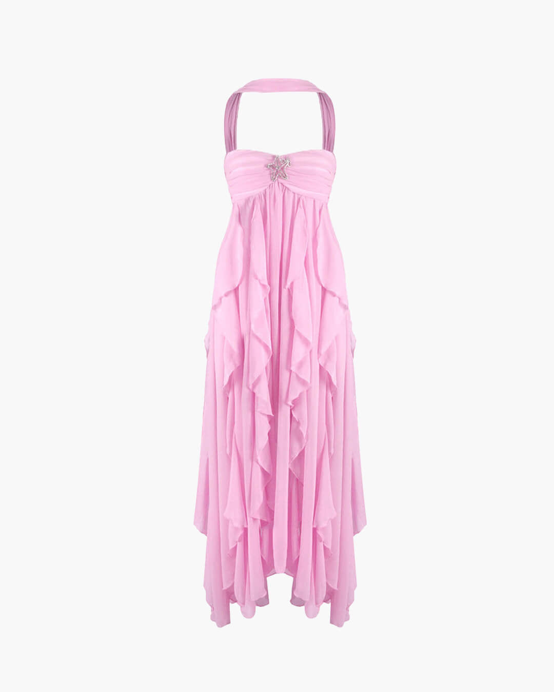 Robe longue bustier à volants Harper