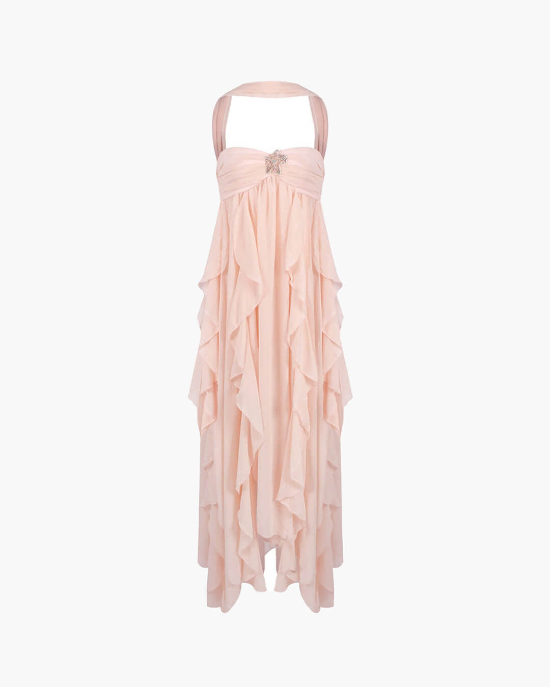 Robe longue bustier à volants Harper