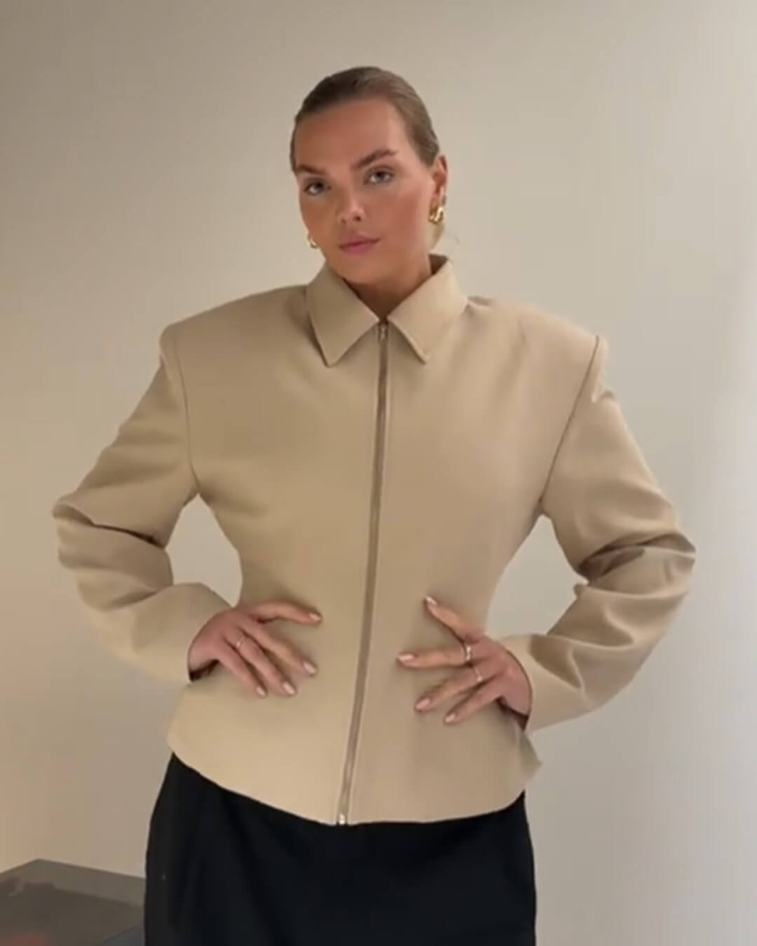 Veste zippée cintrée à la taille Hazeline