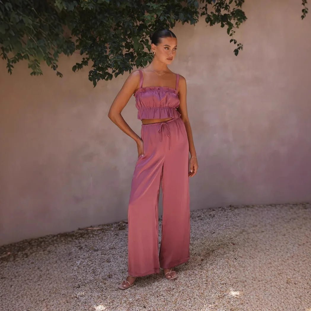 Ensemble Helen à volants et jambes larges