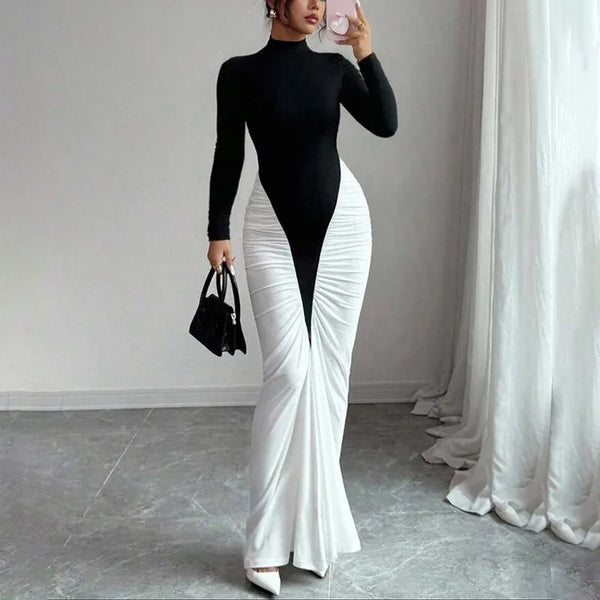 High-Neck Maxi Dress