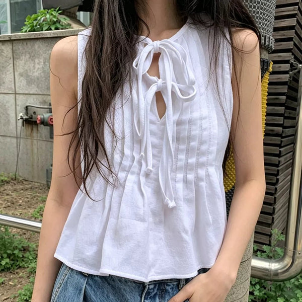 Honora Ruffle Hem Tie-Front Top