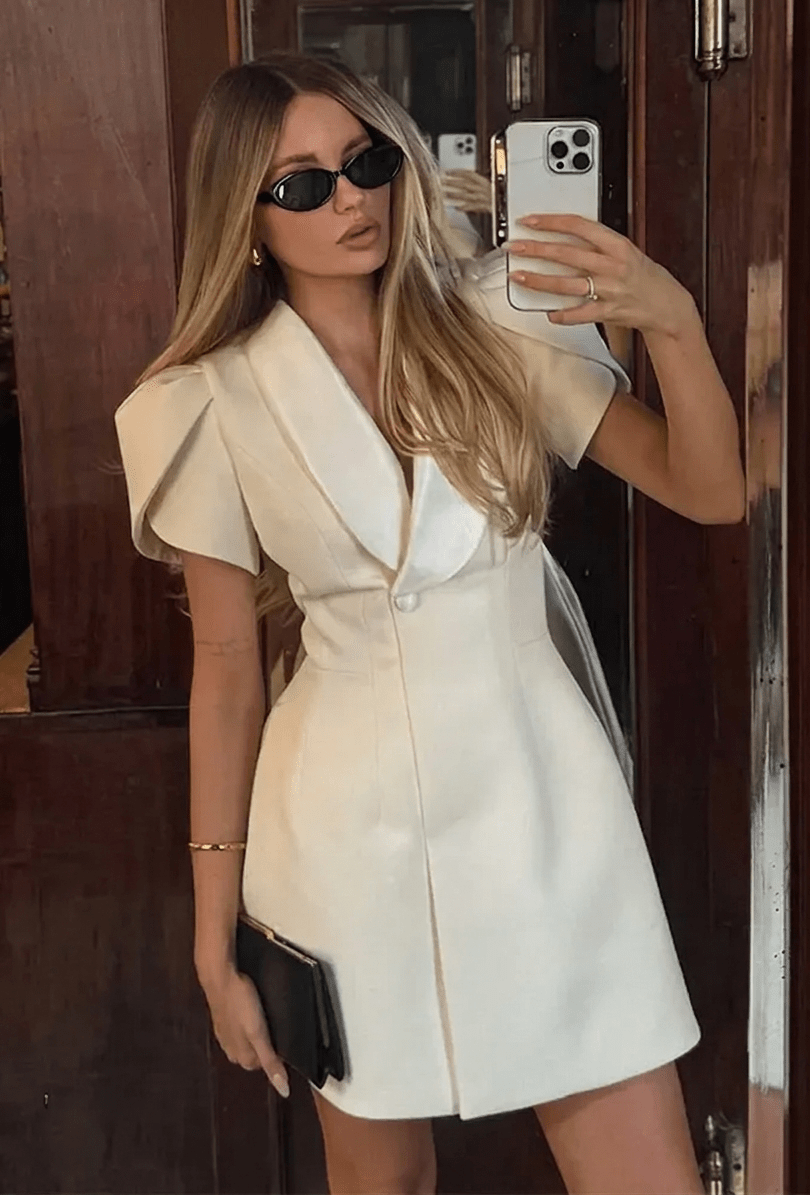 Beatrice Shawl Collar Mini Dress