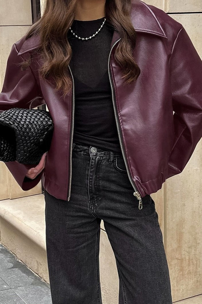 Ilona Faux Leather Matte Moto Jacket