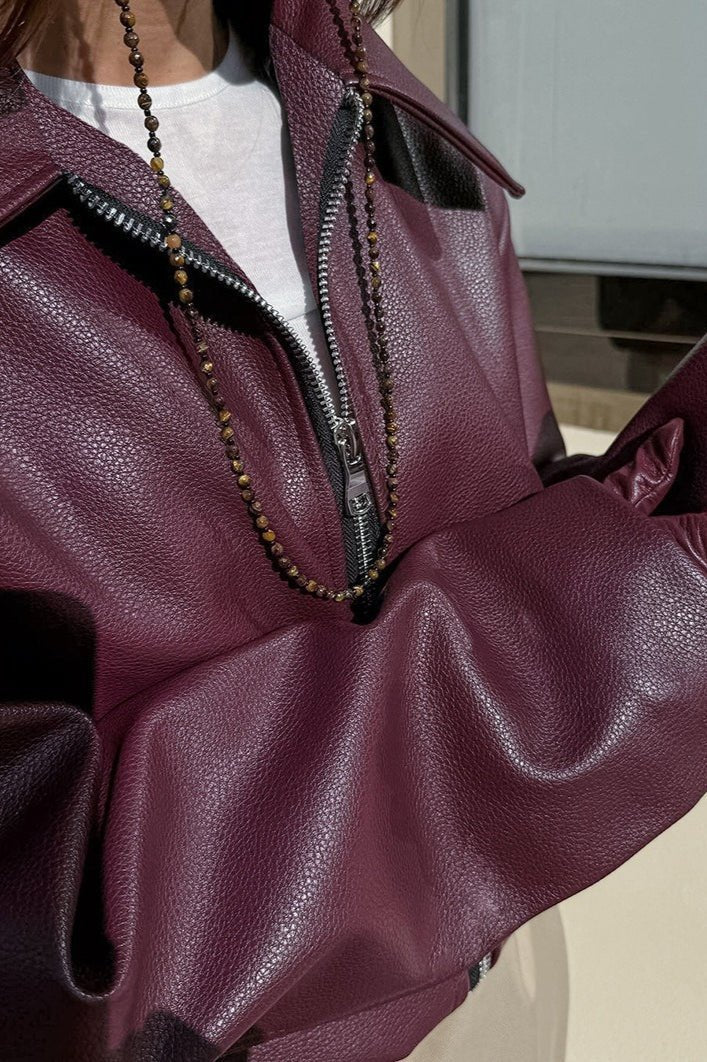 Ilona Faux Leather Matte Moto Jacket