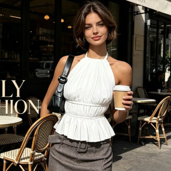 Ines Ruched Halter Top