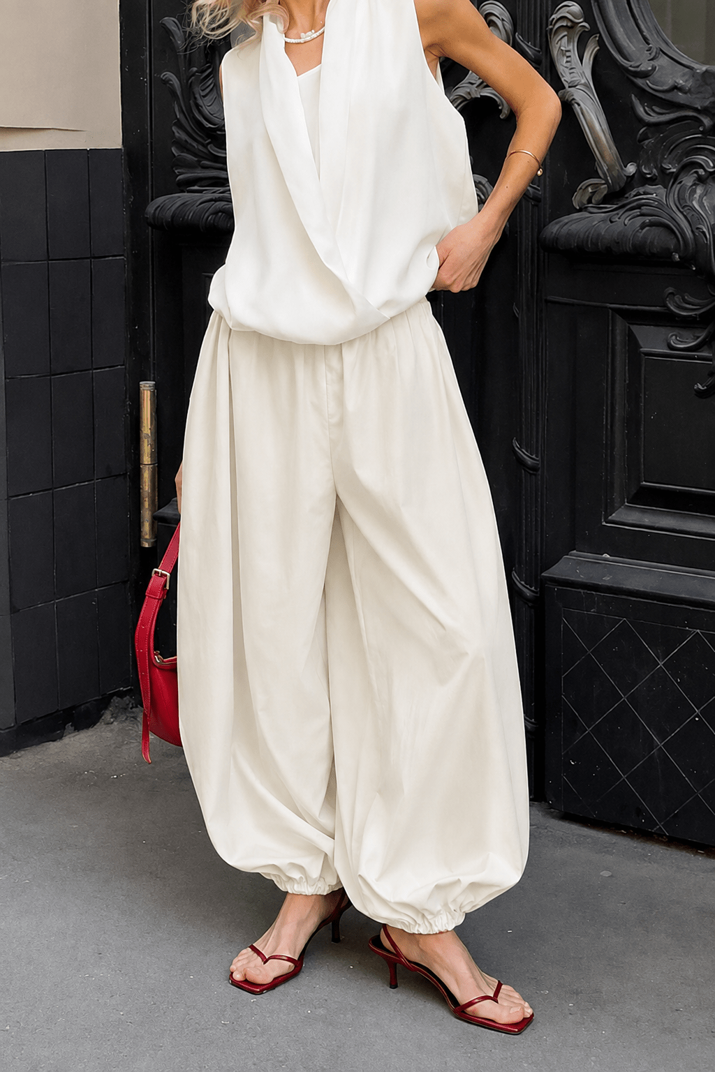 Pantalon ample à taille élastique Inga