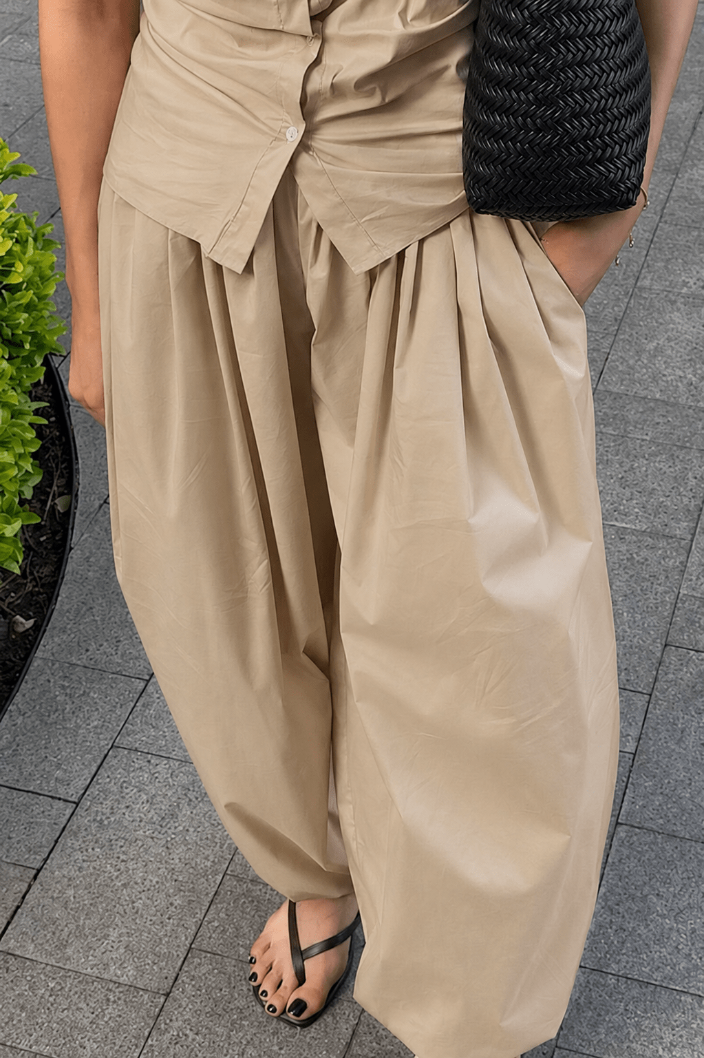 Pantalon ample à taille élastique Inga