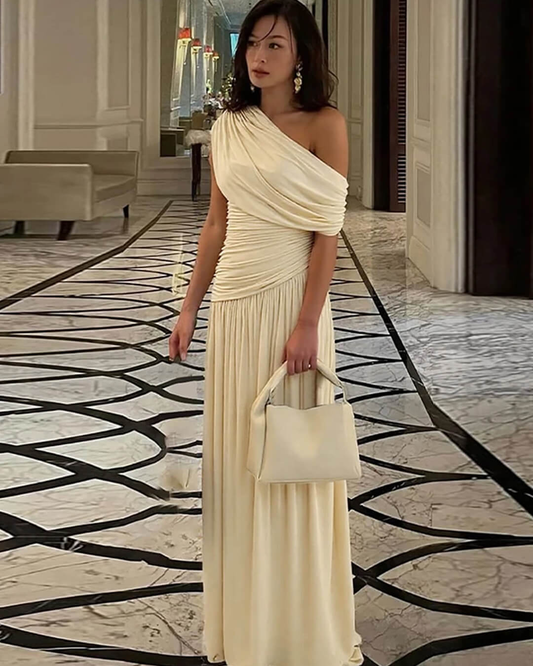 Robe longue asymétrique Ingrid