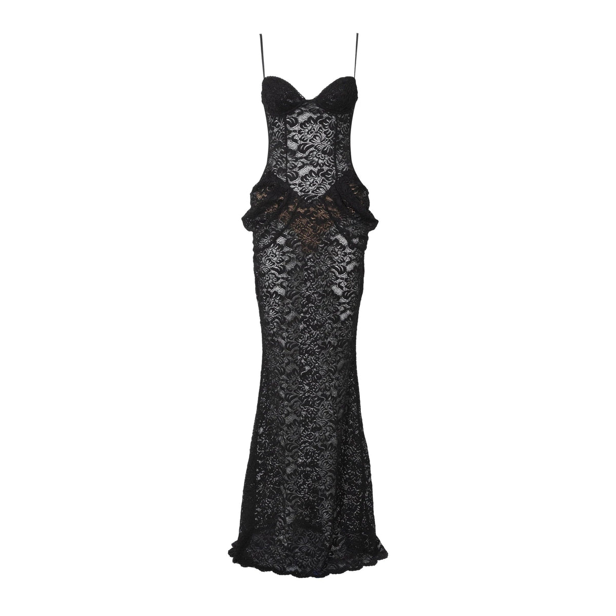 Robe longue corsetée en dentelle Isabella
