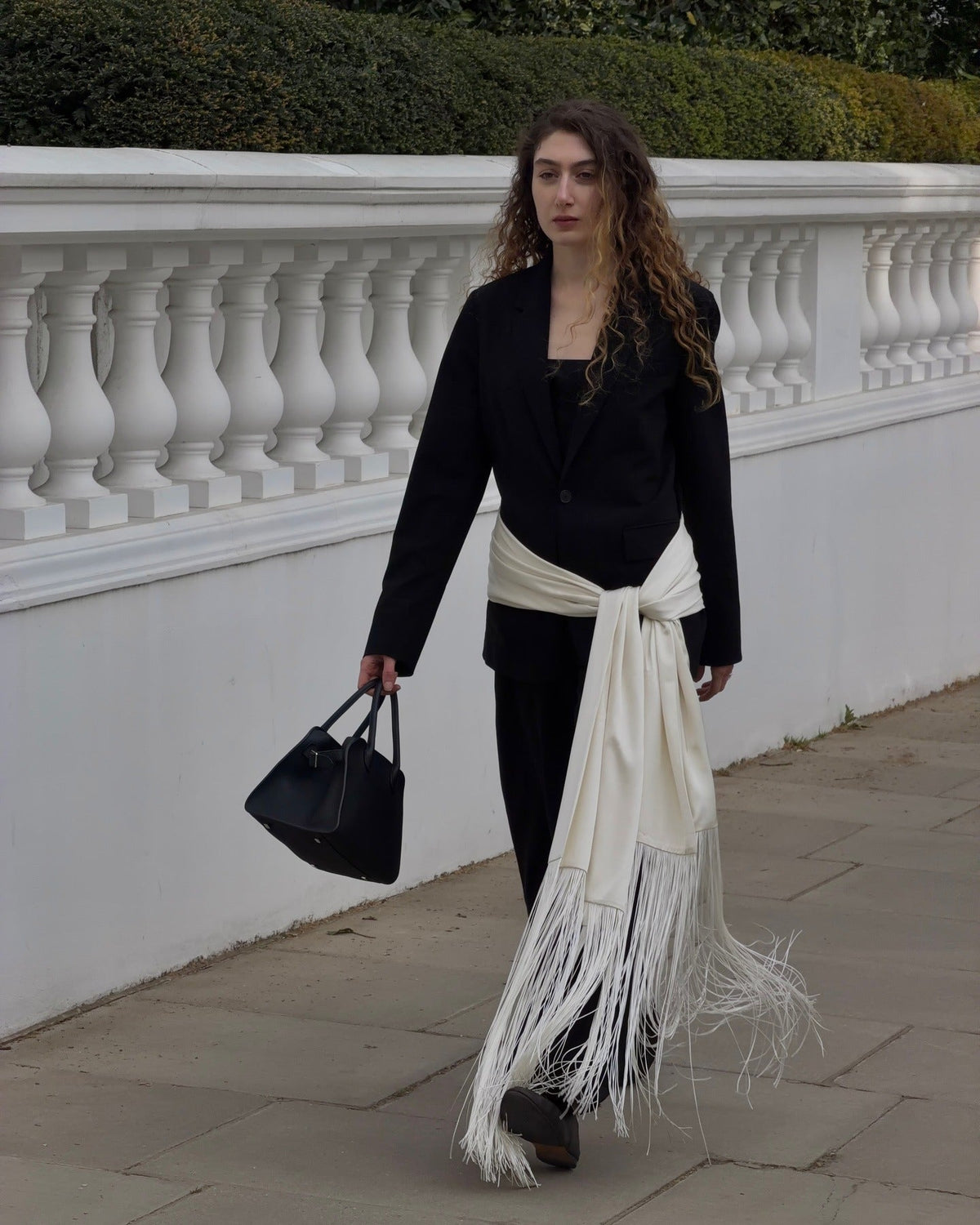 Isabelle Fringe Tassel Satin Scarf Belt