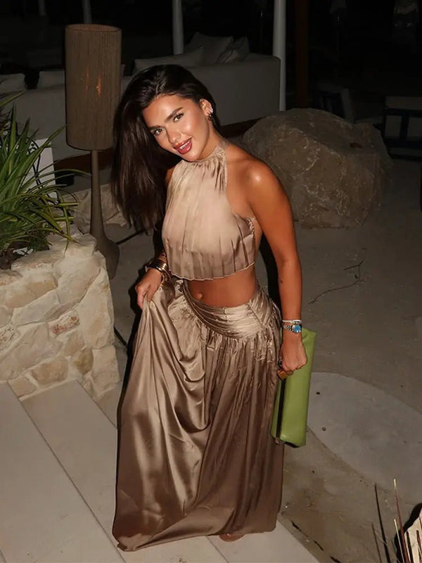 Isabelle Halter Backless Top & Skirt Set
