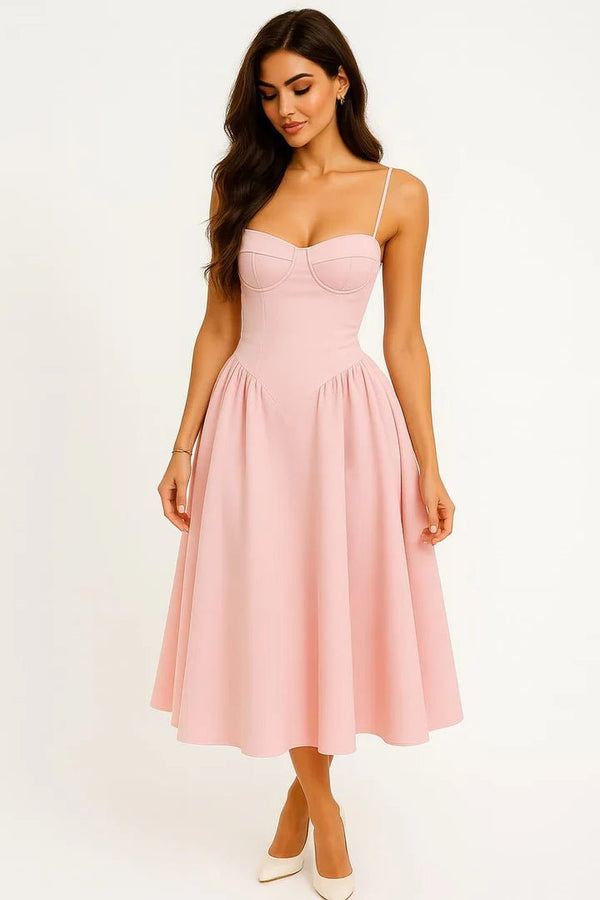 Robe midi Isabelle pour invitée à un mariage