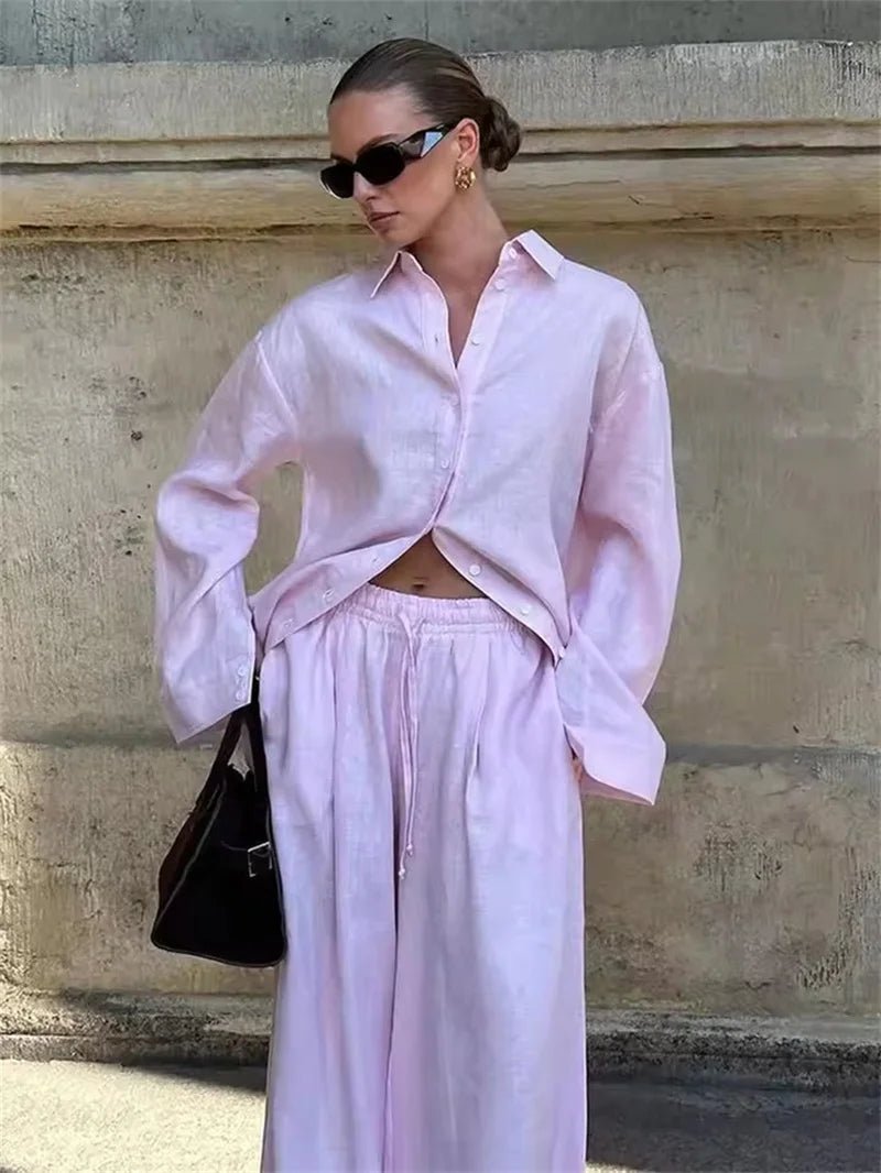 Ensemble Ivanna avec blouse ample et pantalon large