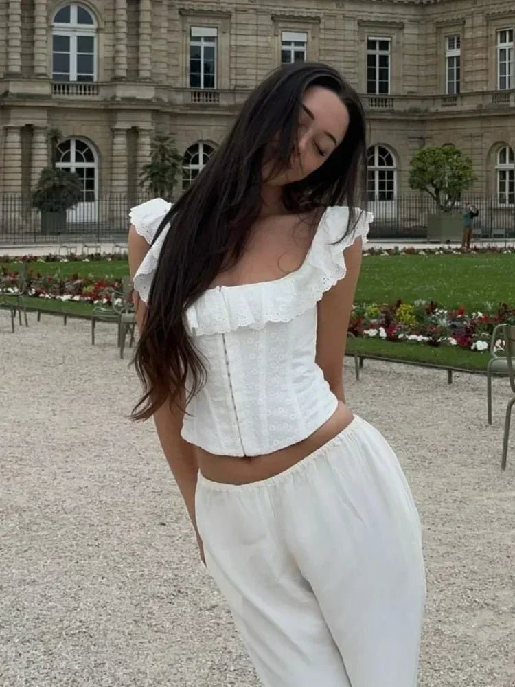 Top corset à volants Jamie