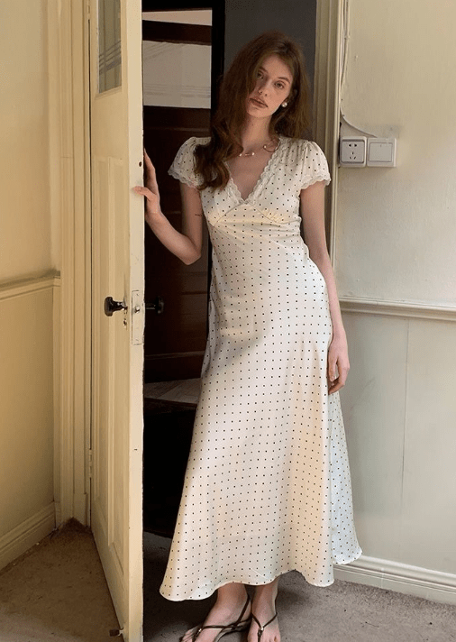 Robe midi satinée imprimée Jamila
