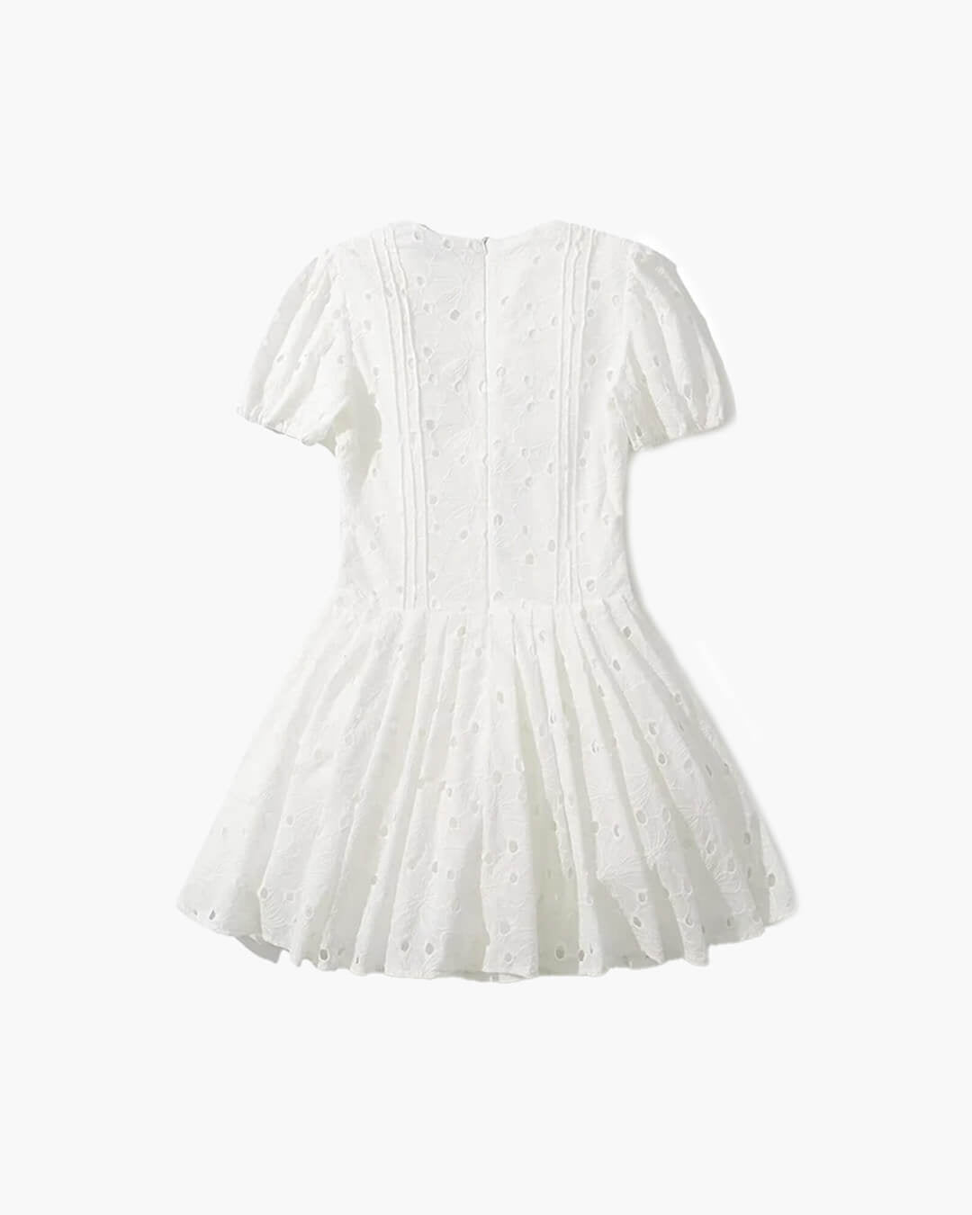 Mini-robe Jane brodée à manches bouffantes