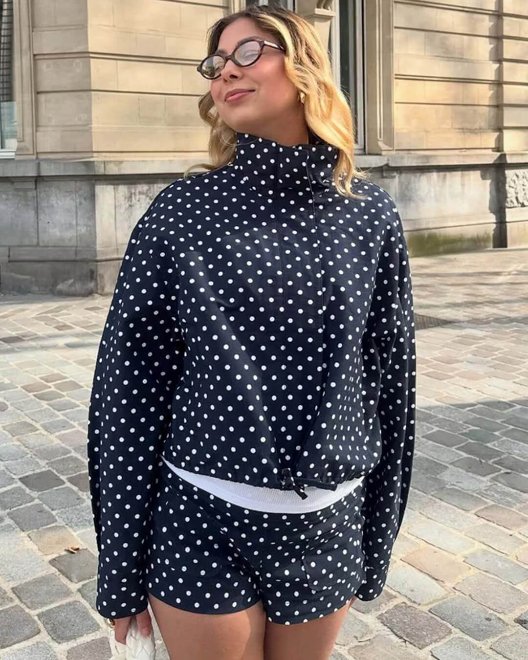 Veste Janelle à col montant et cordon de serrage