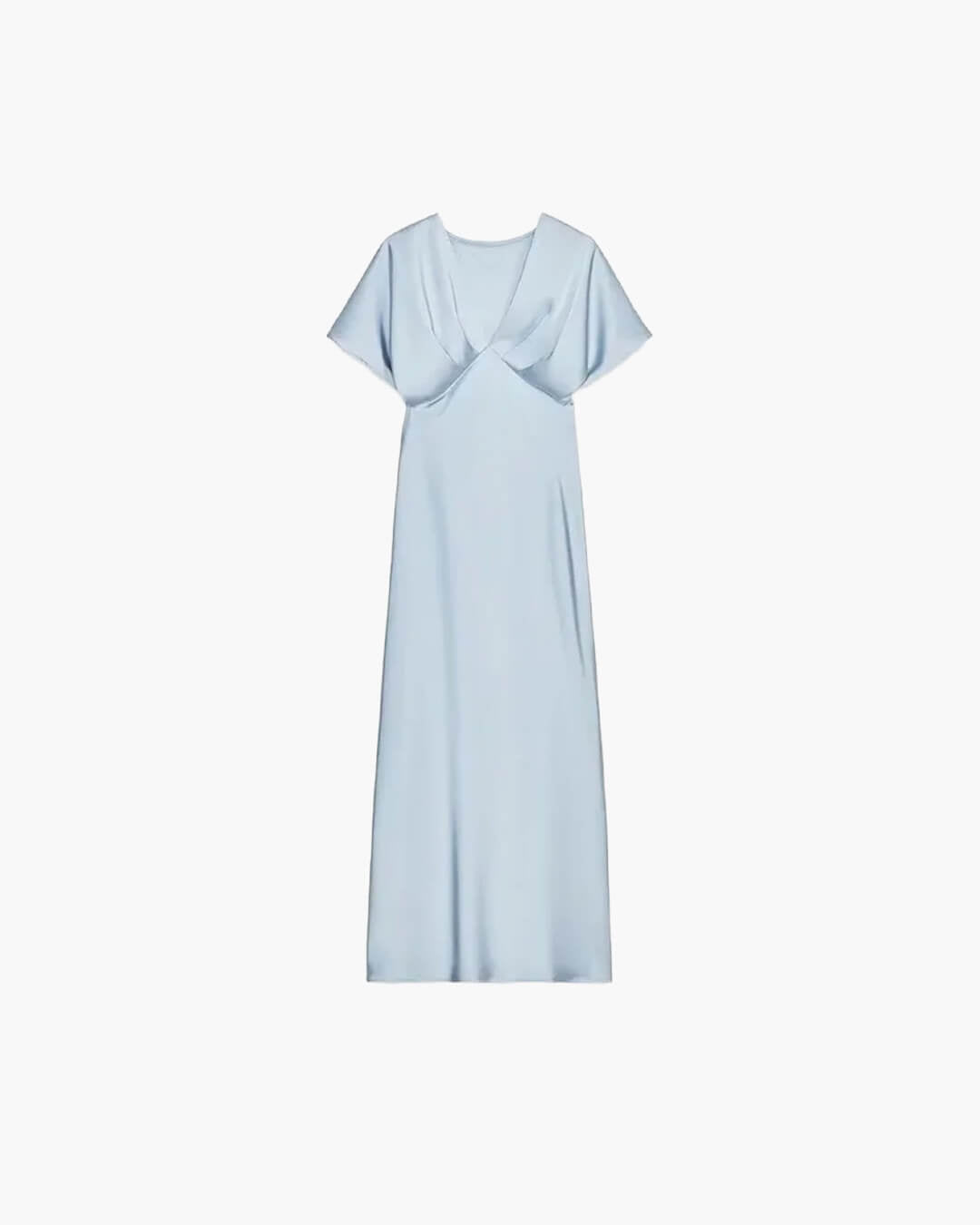 Robe midi satinée à col en V Janna