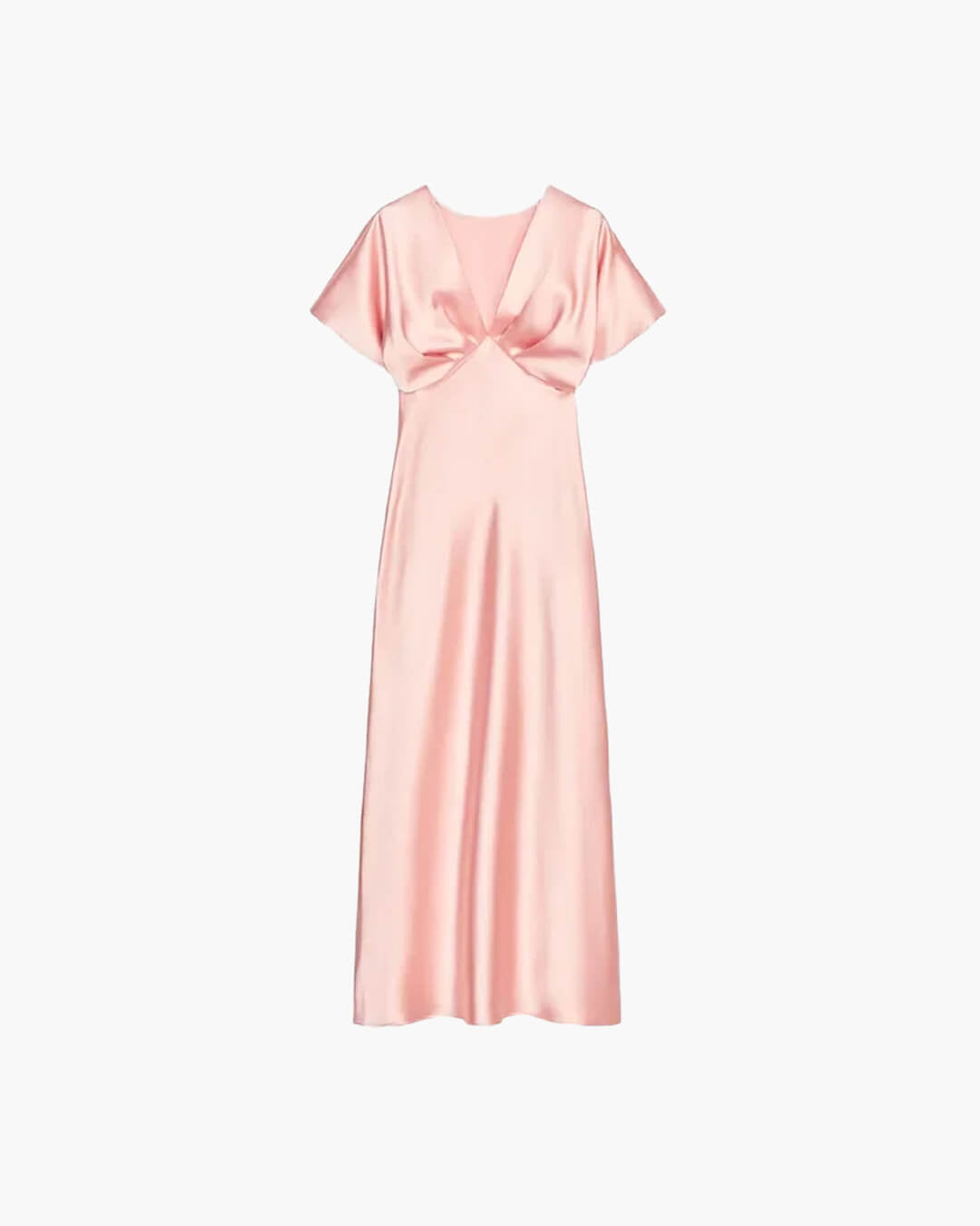 Robe midi satinée à col en V Janna