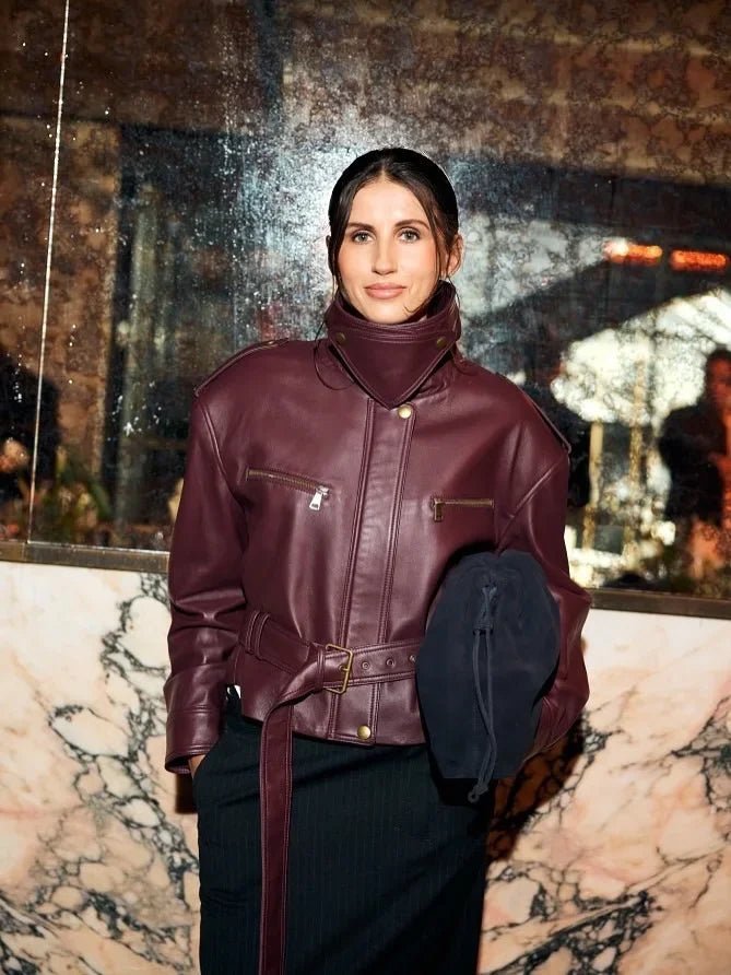 Veste Jaqueline en similicuir à ceinture