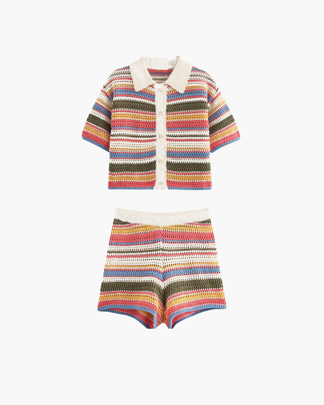 Ensemble pull court et short en crochet Jasmin