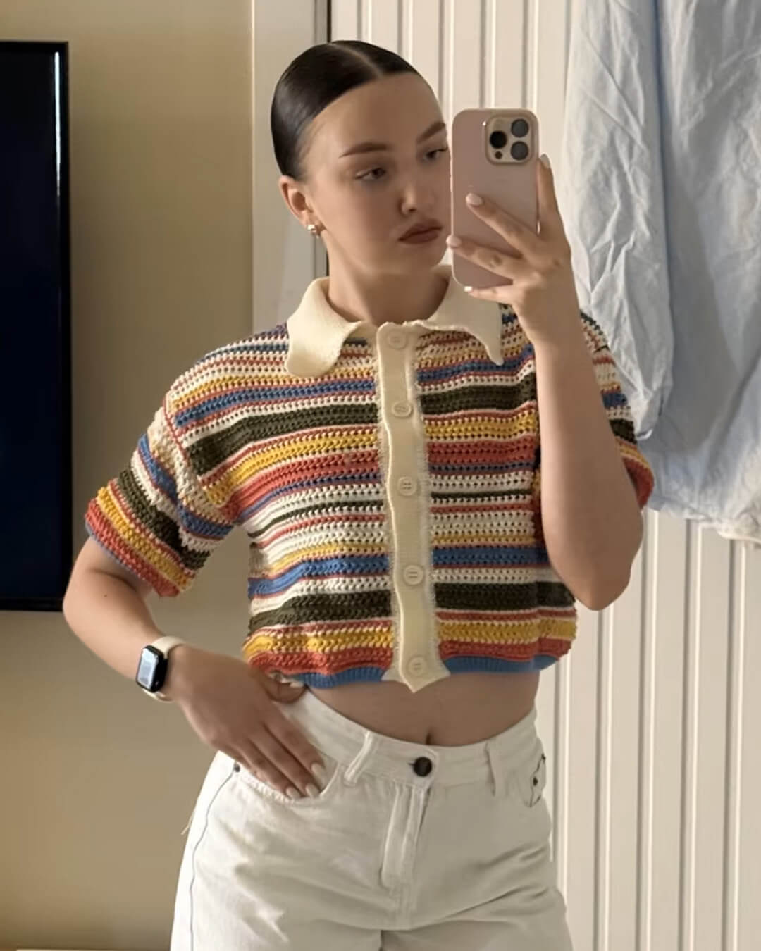 Ensemble pull court et short en crochet Jasmin