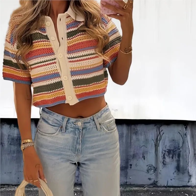 Ensemble pull court et short en crochet Jasmin