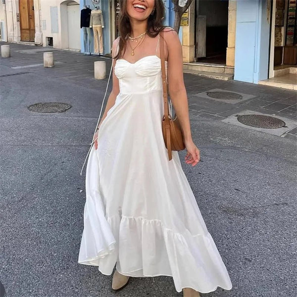 Robe midi fluide à volants Jasmine