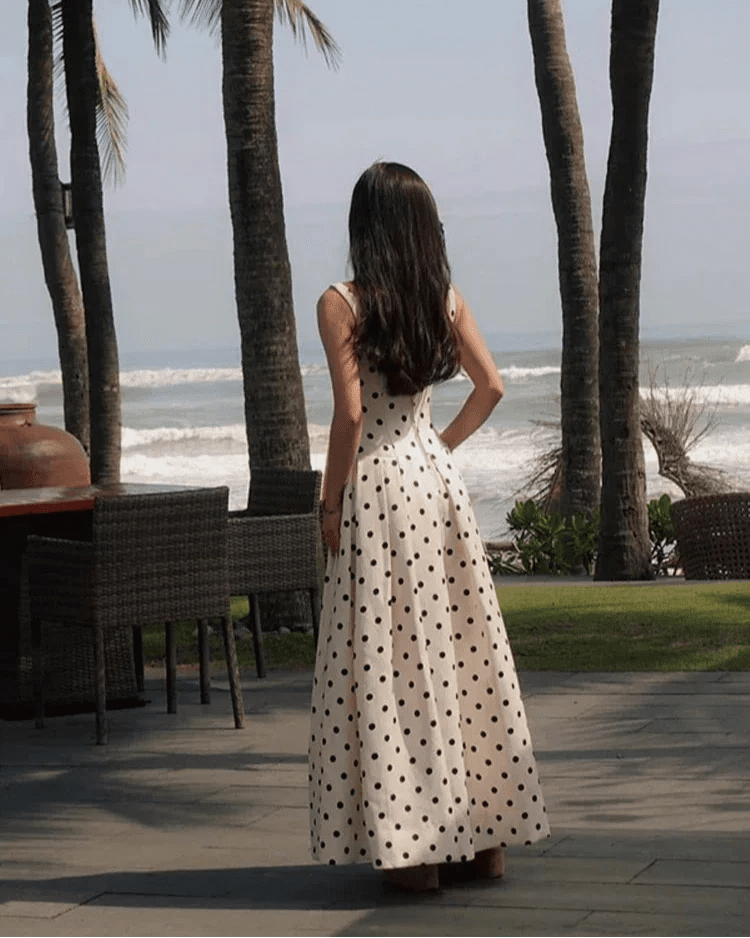 Robe midi à pois Jasmine