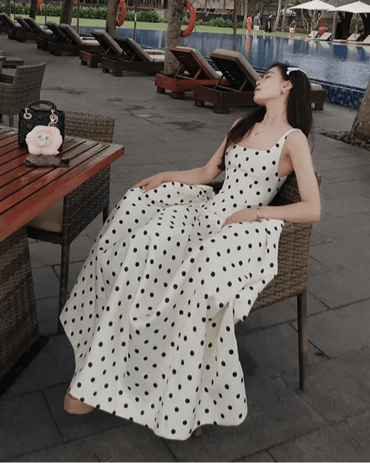 Robe midi à pois Jasmine