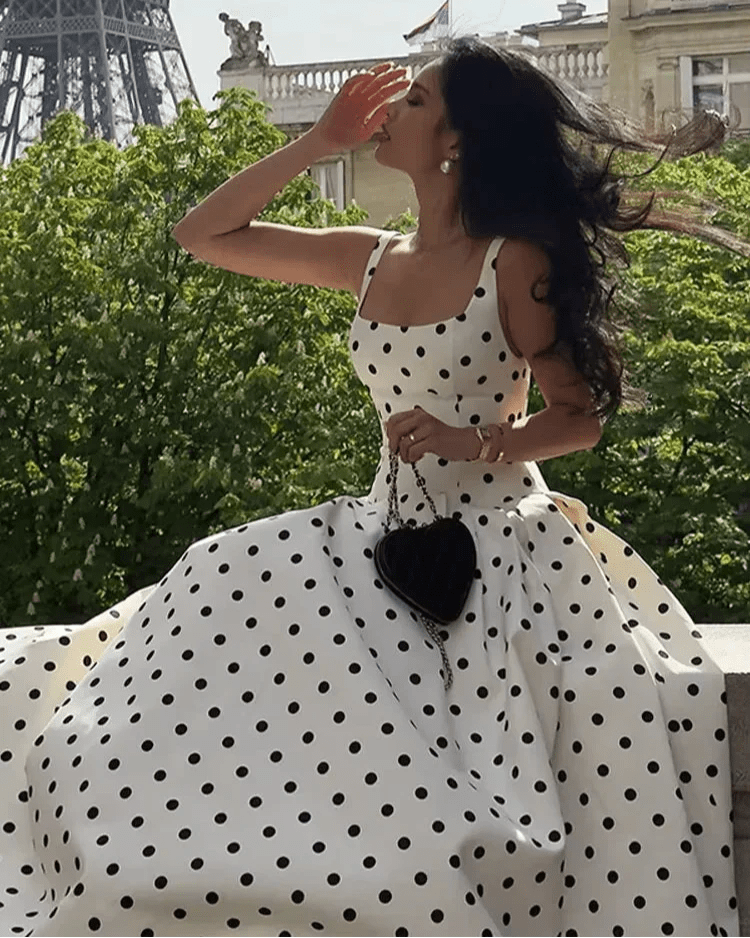 Robe midi à pois Jasmine