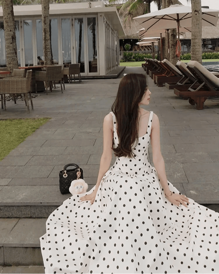 Robe midi à pois Jasmine